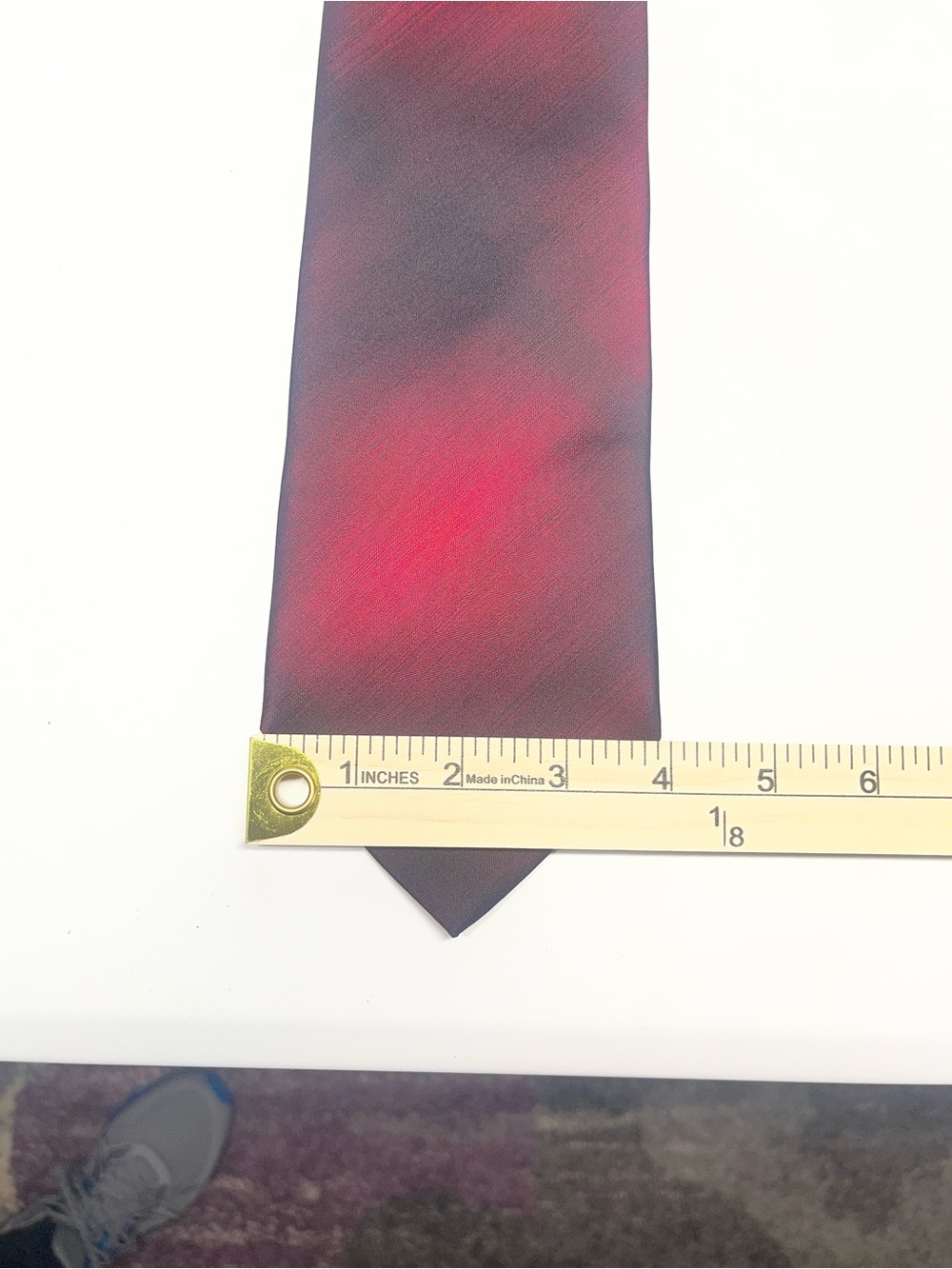 Murano Italia 100% Silk Necktie Red Black Abstract Ombre Watercolor Wide Tie 4" - Picture 9 of 9